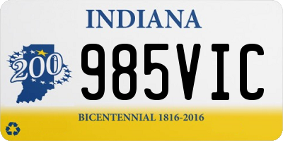IN license plate 985VIC