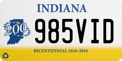 IN license plate 985VID