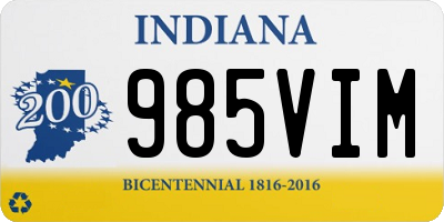 IN license plate 985VIM