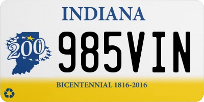 IN license plate 985VIN