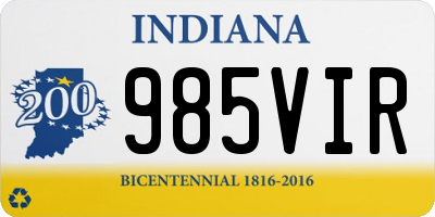 IN license plate 985VIR