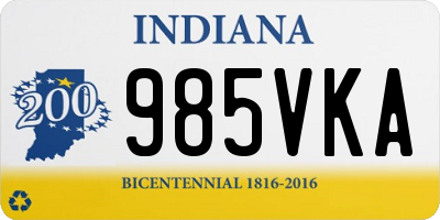 IN license plate 985VKA