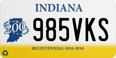 IN license plate 985VKS