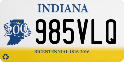 IN license plate 985VLQ