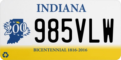 IN license plate 985VLW