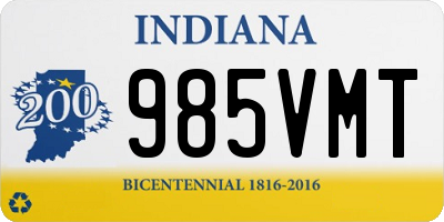 IN license plate 985VMT