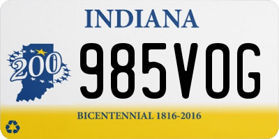 IN license plate 985VOG