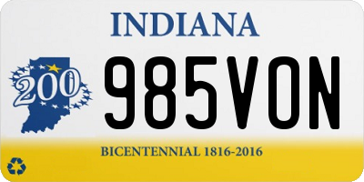 IN license plate 985VON