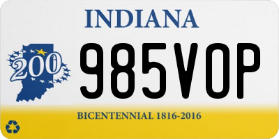 IN license plate 985VOP