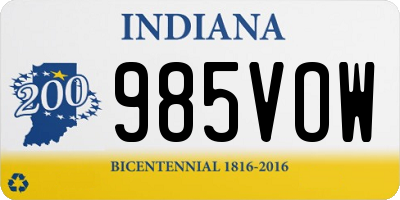IN license plate 985VOW