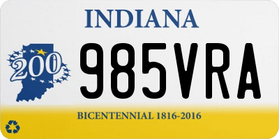 IN license plate 985VRA