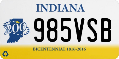 IN license plate 985VSB