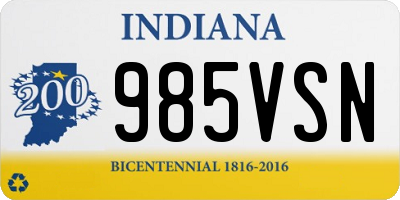 IN license plate 985VSN