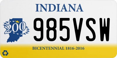 IN license plate 985VSW