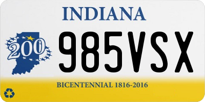 IN license plate 985VSX