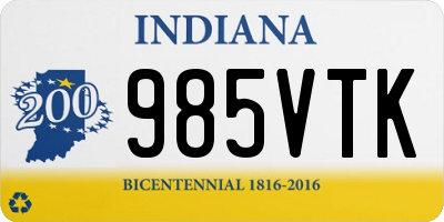 IN license plate 985VTK