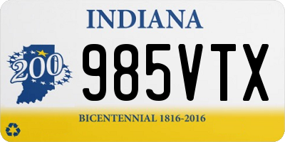 IN license plate 985VTX