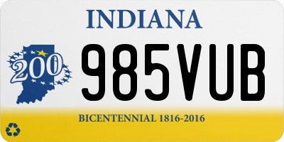 IN license plate 985VUB