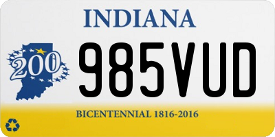IN license plate 985VUD