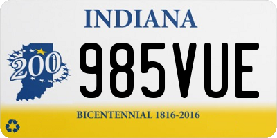 IN license plate 985VUE