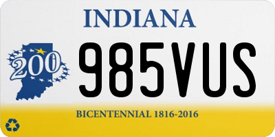 IN license plate 985VUS