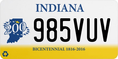 IN license plate 985VUV