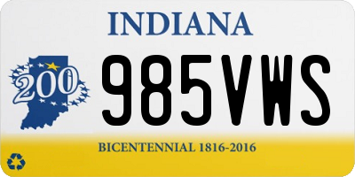 IN license plate 985VWS