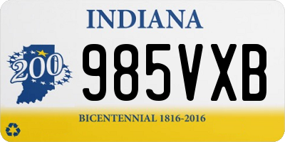 IN license plate 985VXB