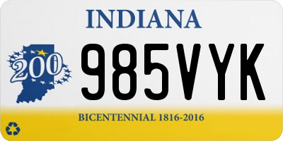 IN license plate 985VYK