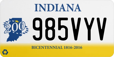 IN license plate 985VYV