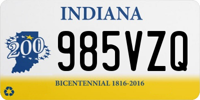 IN license plate 985VZQ