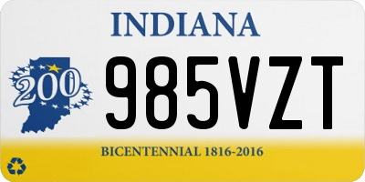 IN license plate 985VZT