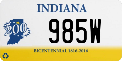 IN license plate 985W