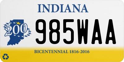 IN license plate 985WAA