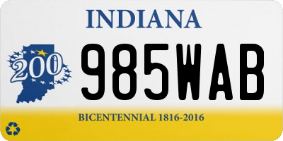IN license plate 985WAB