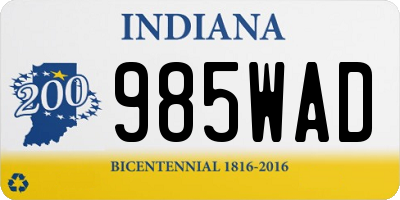 IN license plate 985WAD