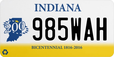 IN license plate 985WAH