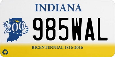 IN license plate 985WAL