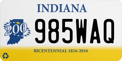 IN license plate 985WAQ