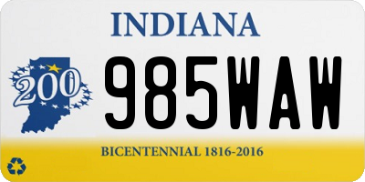 IN license plate 985WAW