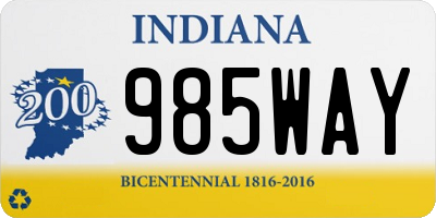 IN license plate 985WAY