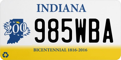 IN license plate 985WBA