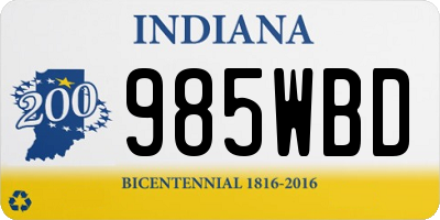 IN license plate 985WBD