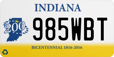 IN license plate 985WBT