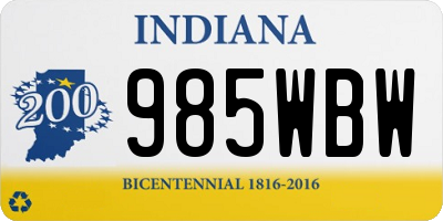 IN license plate 985WBW