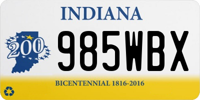 IN license plate 985WBX