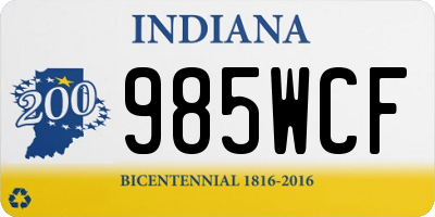 IN license plate 985WCF