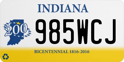 IN license plate 985WCJ