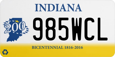 IN license plate 985WCL