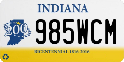 IN license plate 985WCM